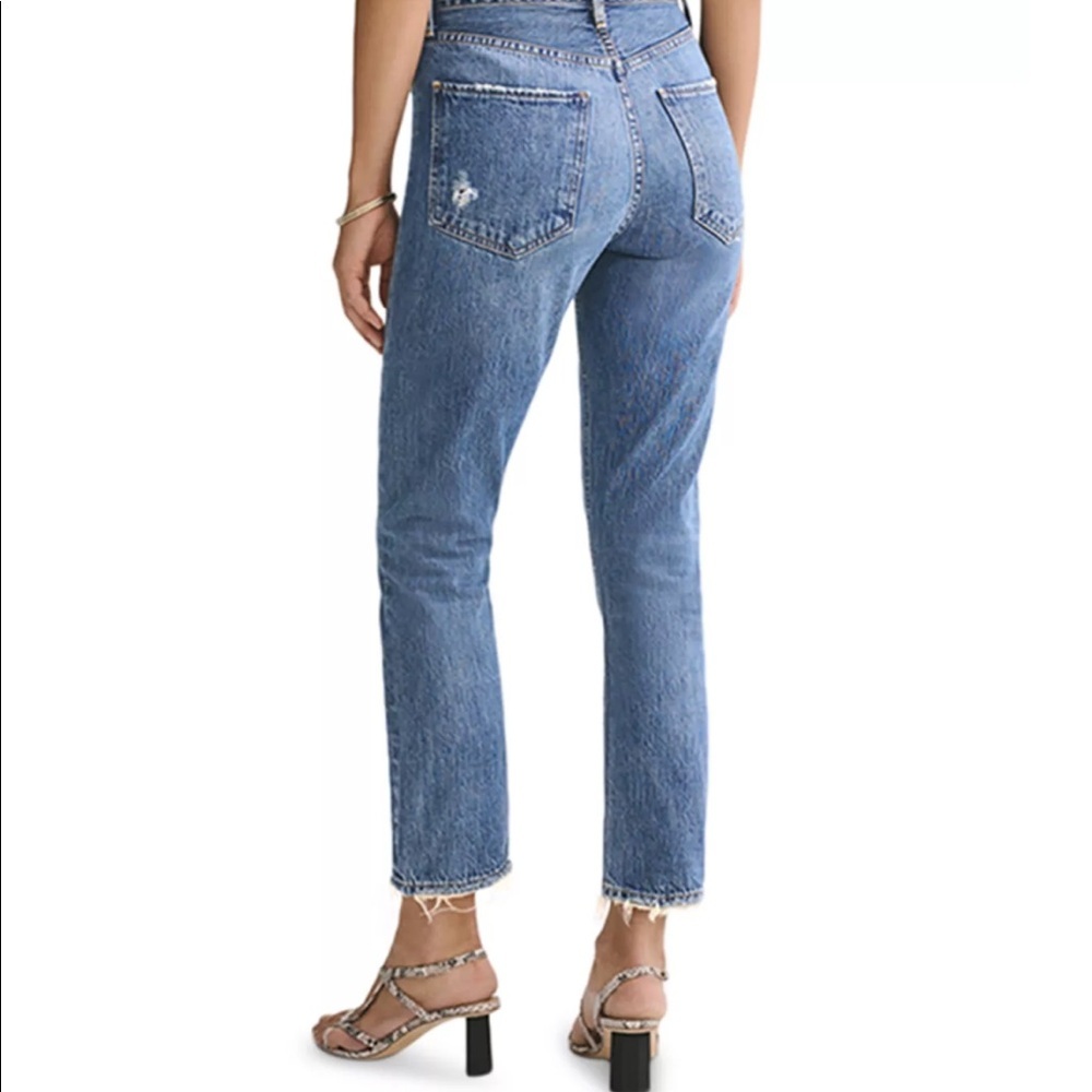 AGOLDE Riley High Rise Cropped Straight Jeans. Color: Frequency - Picture 4 of 9